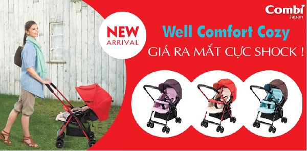 Xe đẩy Combi Well Comfort Cozy đã qua sử dụng chất lượng cao